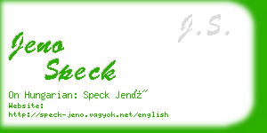 jeno speck business card